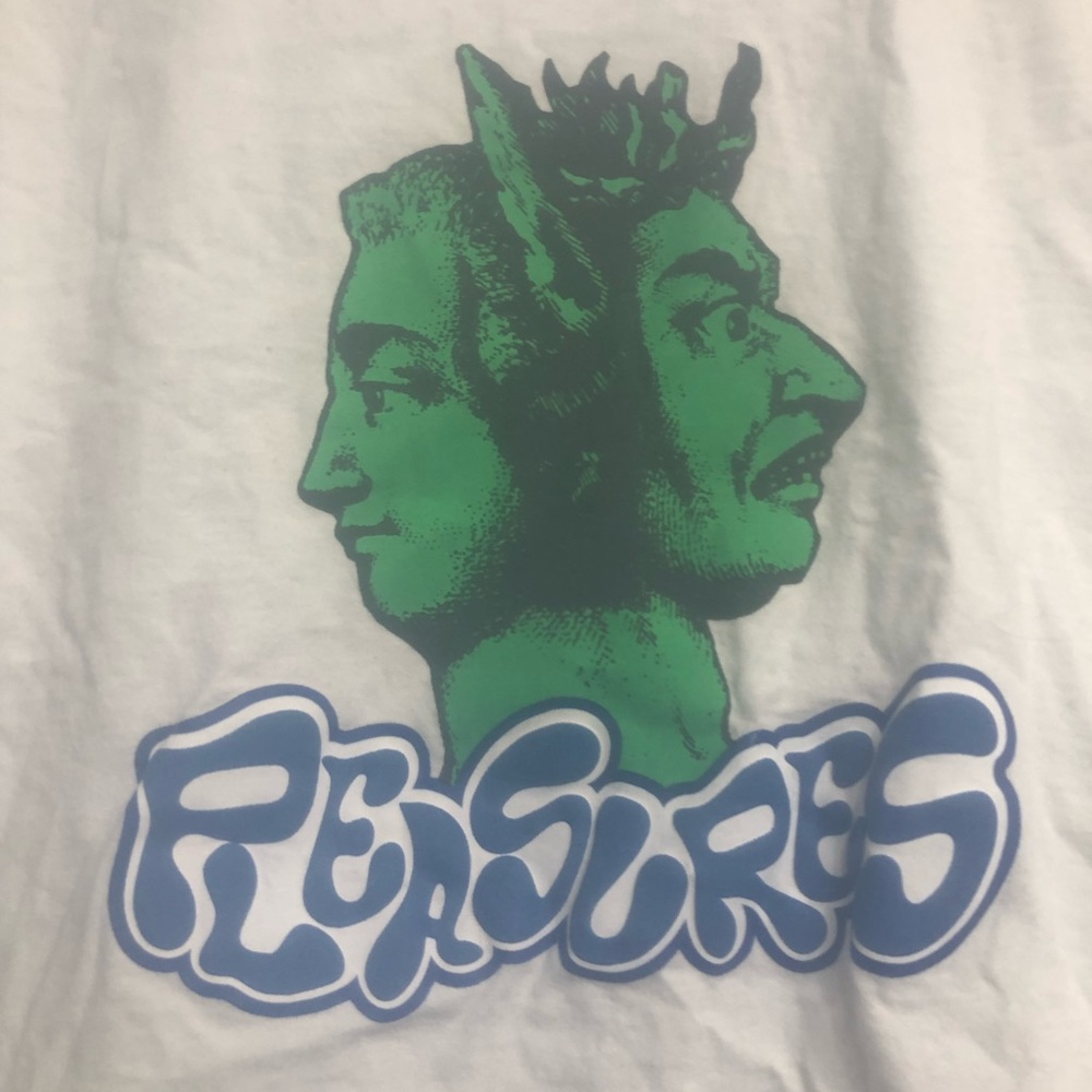 Rare PLEASURES Hipster T-SHIRT S WHITE (supreme Style)
